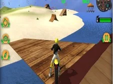 Gioco di simulazione di salto in moto sulla spiaggia